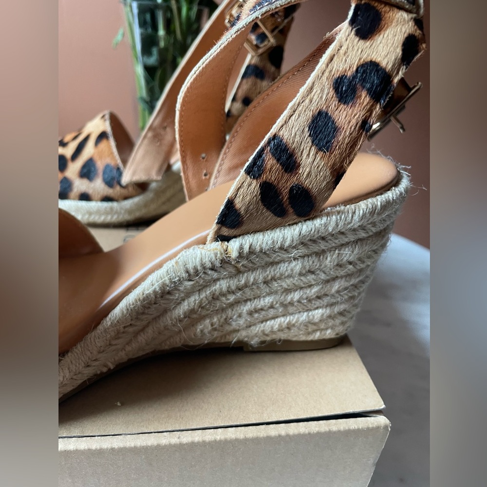 NWT Brand New with tags J Crew Factory Calfhair espadrille wedge sandals - Picture 6 of 11